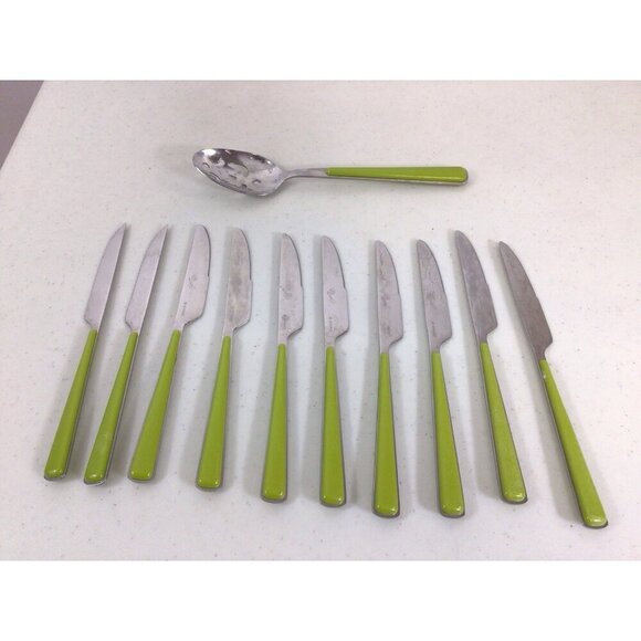Fiesta Fiestaware Green Flatware Silverware Knife Set 11 Pieces - Picture 1 of 4